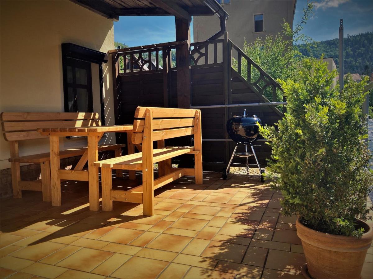 Sandstein-Ferien, Kamin, Fewo "Wanderfalke", Zentral & Ruhig, Terrasse, Saechs Schweiz Königstein an der Elbe Exteriör bild