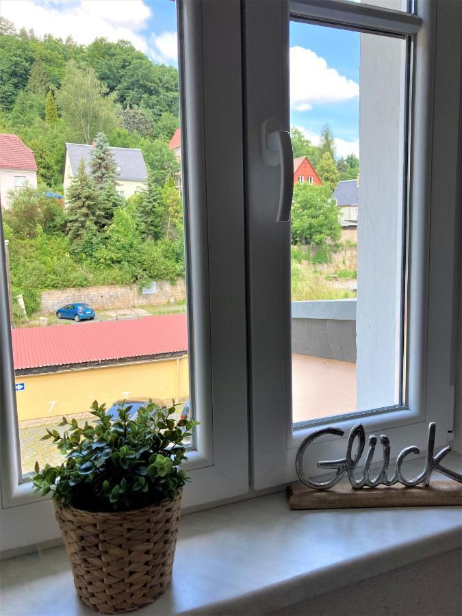 Sandstein-Ferien, Kamin, Fewo "Wanderfalke", Zentral & Ruhig, Terrasse, Saechs Schweiz Königstein an der Elbe Exteriör bild